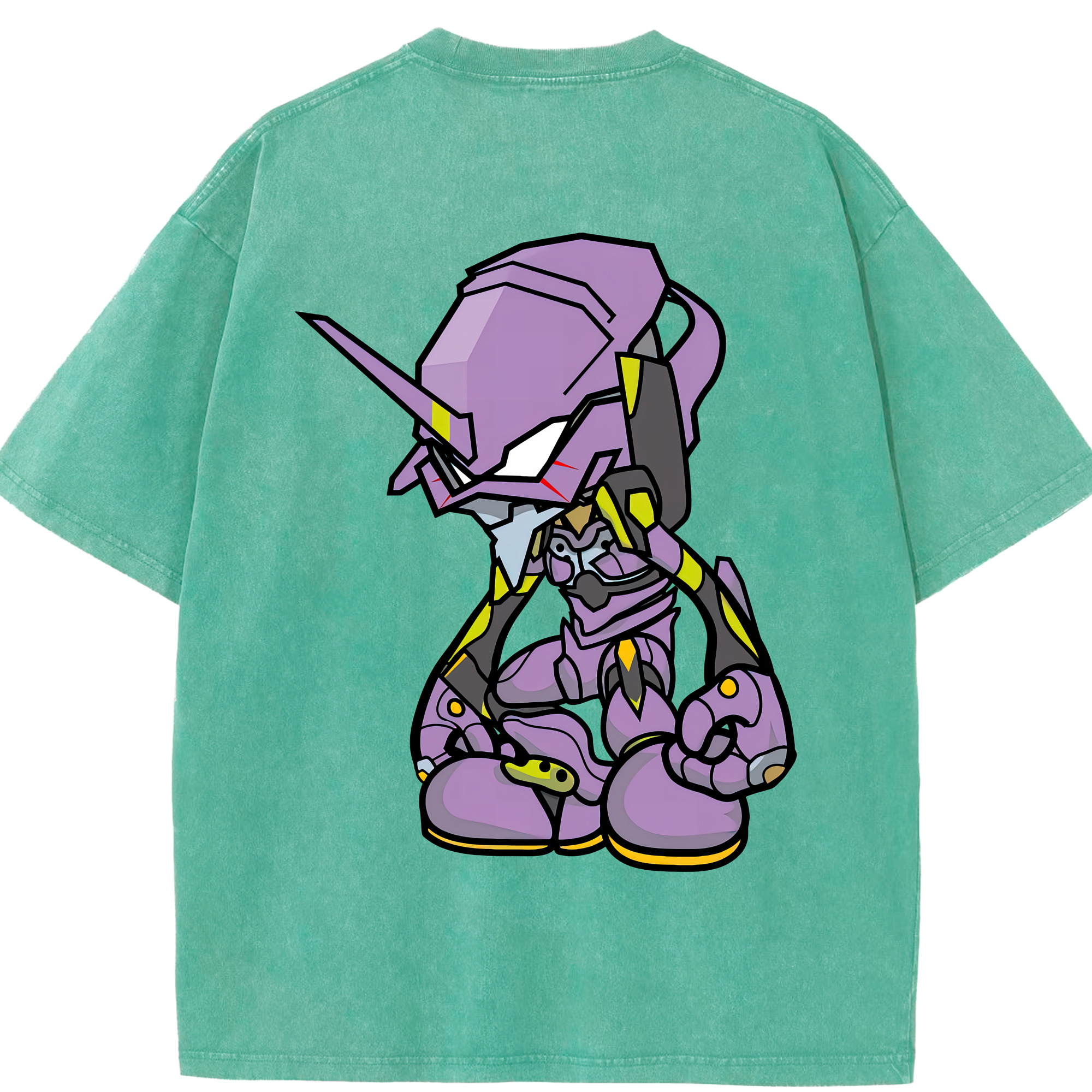 （画像用） EVA 新世紀エヴァンゲリオン 綿100% ヴィンテージ風 半袖Tシャツ（背面プリント）